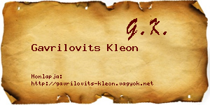 Gavrilovits Kleon névjegykártya